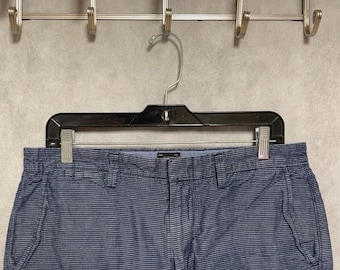J Crew Shorts Men 33 x10.5" Blue Striped Baird McNutt Irish Linen Cotton Club