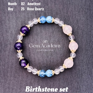 Bracelet personnalisé avec pierres de naissance et cristaux : bijoux personnalisés pour la protection de l&#39;énergie