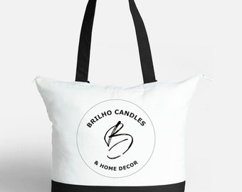 Brilho Home Large Zipped Tote Bag | Reusable |Durable | High Quality | Grocery Shopping and Camp Bag