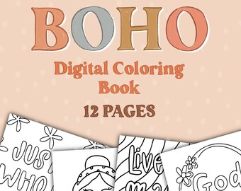 Libro para colorear digital Boho / Digital / Descarga instantánea