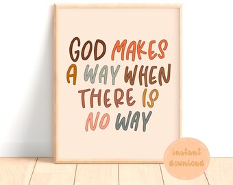 Dios hace un camino Impresión digital / Descarga digital / Descarga instantánea