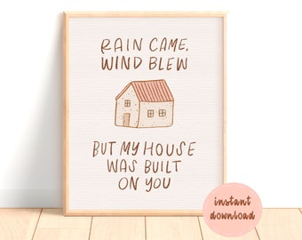 Mi casa fue construida sobre ti Impresión digital / Descarga digital / Descarga instantánea