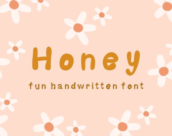 Fuente Honey - Fuente manuscrita, Fuente Procreate, Fuente linda, Fuente divertida, Fuente Cricut