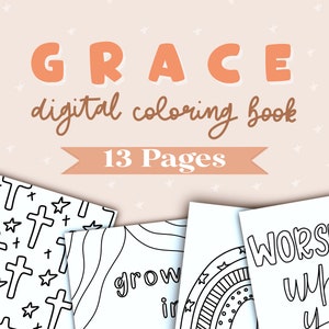Grace Digital Coloring Book / Digital / Instant Download