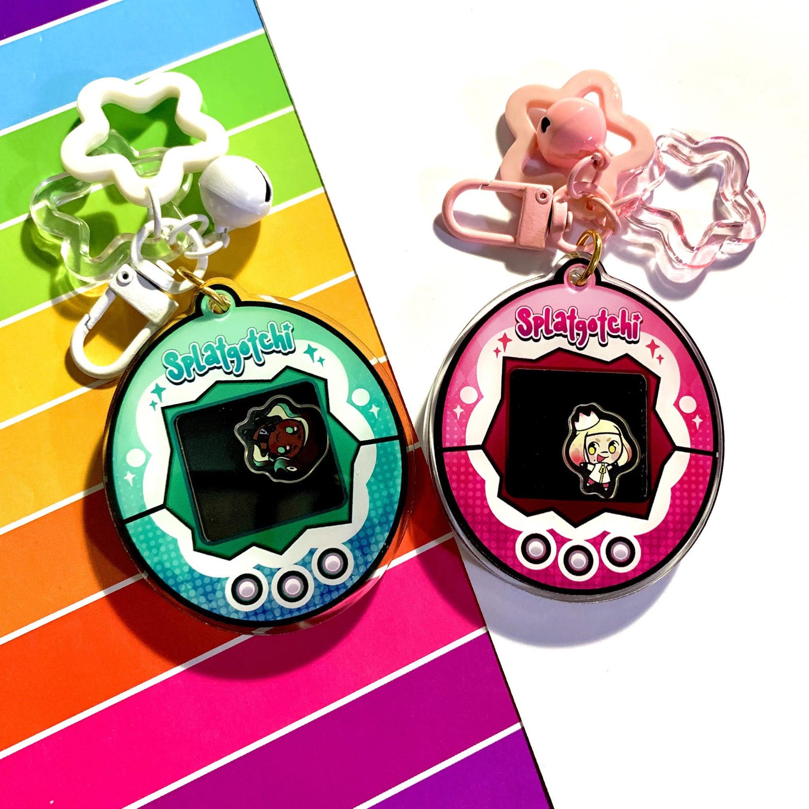 Splashtag Keychains SPLATOON Splatgotchi | Acrylic Shaker Keychain - Etsy