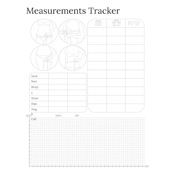 Full Body Measurements Tracker Etsy