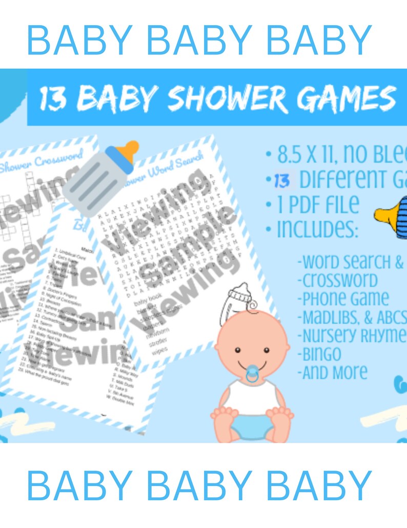 Madlib Sample Baby Shower Games - Etsy