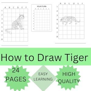 Step by Step how to draw tiger for kids.