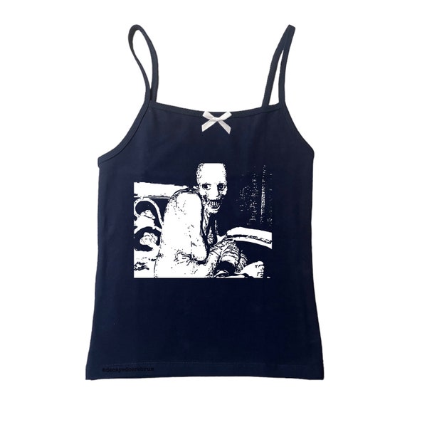 Russian sleep experiment bow fitted tank top. ||||||||||||| womens alternative fashion
