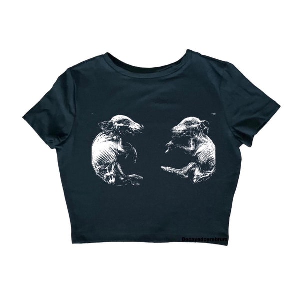 fetal pig baby tee (womens cropped tight fitting shirt)