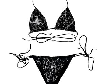 Spider Web String Bikini: Alternative Swimsuit, Recycled Fabric