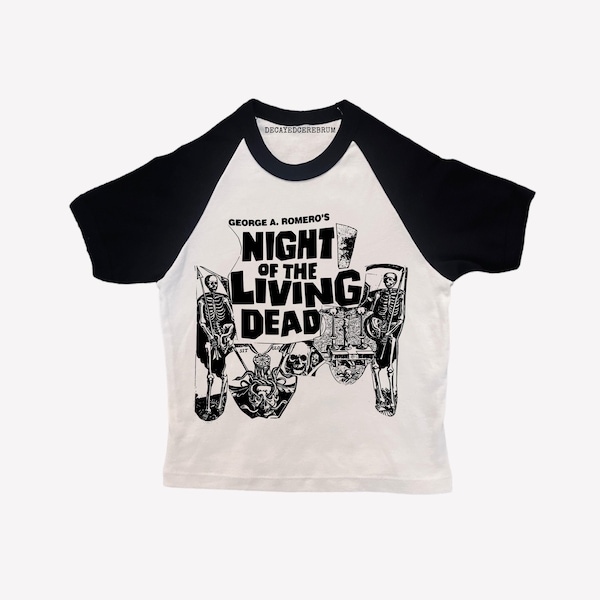 skeleton horror baby tee. (women’s tight fitting crop top)