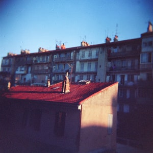 Rooftop View, Marseille, France. Original Holga Print, 120mm, Fine Art Photography
