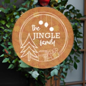 Custom Family Wreath, Vinyl, Christmas Decor,  Seasonal Wall Decor Christmas removable/permanent Vinyl Iron-on