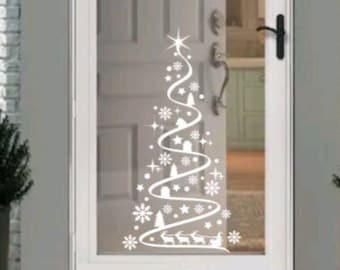 Christmas Tree, Stars Tree, Wall Decal, Seasonal Wall Decor, Christmas Tree Fun Christmas removable or permanent decals.