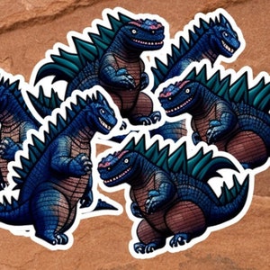 Godzilla Art Aufkleber, Monster, Dino, Wasserdicht / UV Glanz / Matt, bunte Aufkleber, Auto, LKW, Laptop, Fenster, Wand usw.