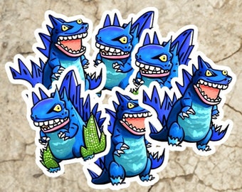 Monsterstickers, Godzilla-kunst, dinosaurussen, waterdicht/uv-glanzend/mat of weerbestendig, kleurrijke stickers, auto, vrachtwagen, laptop, raam, muur, enz.