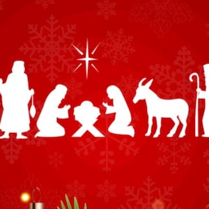 Christmas Nativity Scene, Vinyl/Cling Multiple Characters Window , Wall Decor/Window, Fun Christmas/Cling removable/permanent decals.