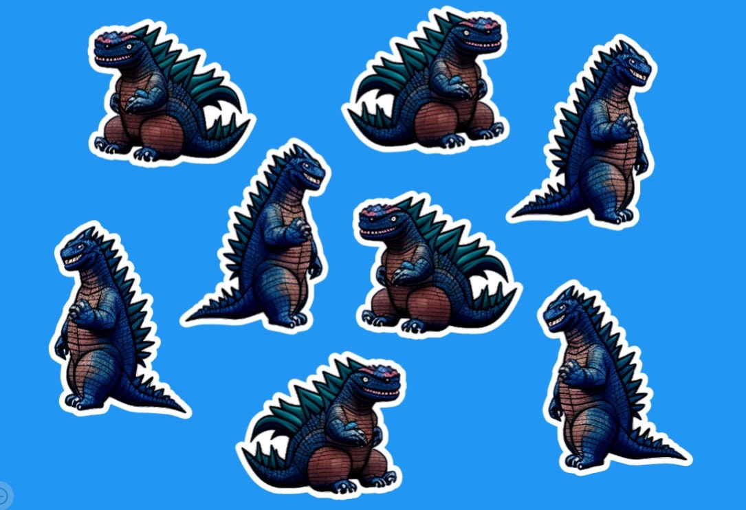 Godzilla Sticker Template Godzilla Art Stickers , Monster, Dino, Waterproof/uv Gloss/matte ...