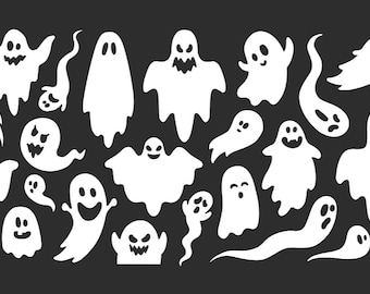 Fun GhostSet Halloween  Window Vinyl Decals, Removable, Window Cling or Permanent Vinyl Ghost Decals for windows, doors, walls or wherever!
