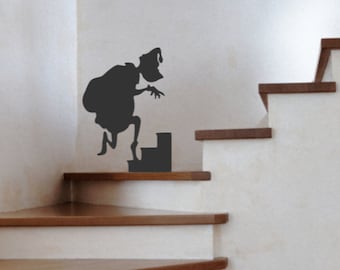 Grinch  Creeping Up Stairs Vinyl Decal, Removable, Permanent ,Window Cling and Cling & Vinyl, Fun Christmas Decal, Wall, Window, wherever!