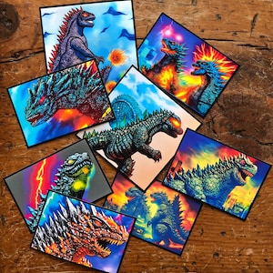 Godzilla, Kunst Aufkleber, Wasserdicht / UV Glanz / Matt, Bunte Aufkleber Kaiju für Auto, LKW, Laptop, Fenster, Wand, wo auch immer