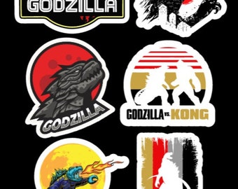 Godzilla Stickers, Colourful Waterproof UV Gloss/matte Vinyl Large or Small  Set Stickers Kaiju Laptop, Game Console Car, Window, Wall 