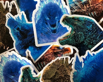 Godzilla Movie Waterproof Stickers Decals Multi Colours Large or Small set -Kaiju Car, Truck, Laptop, Window, Wall or wherever!