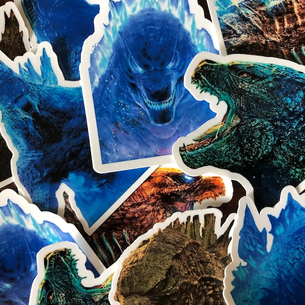 Godzilla Movie Waterproof Stickers Decals Multi Colours Large or Small set -Kaiju Car, Truck, Laptop, Window, Wall or wherever!