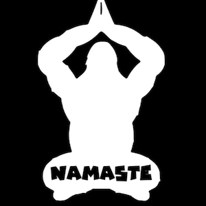 Namaste Bigfoot Vinyl Decal, Sasquatch Adhesive Vinyl, Removable/Perm or Iron-on for Truck, Car, Window, Home, Wall, Door, Laptop etc!