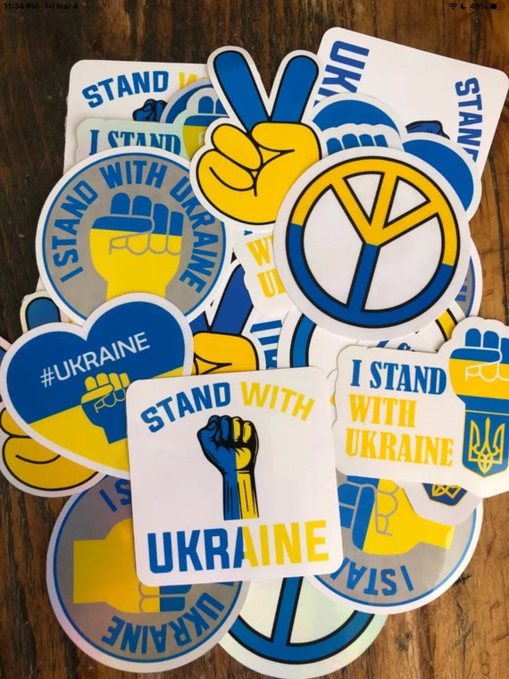 We Stand With Ukraine Vinyl Sticker Decal - 6" X 4.5" Bumper Sticker, Waterproof & Scratch Resistant For Car, Laptop, Window - View #12