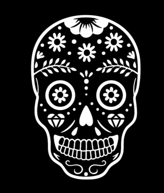 Sugar Skull -dia De Los Muertos -day of the Dead Halloween Decal/cling ...
