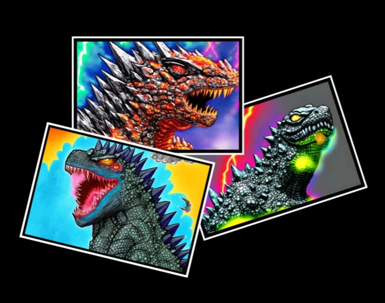 Godzilla Stickers, Colourful Waterproof UV Gloss/matte Vinyl Large or Small  Set Stickers Kaiju Laptop, Game Console Car, Window, Wall -  Hong Kong