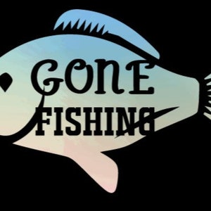 Gone Fishing-vinylsticker, verwijderbaar/permanent of opstrijkbaar voor auto, vrachtwagen, boottrailer, raambumper, motorfiets of kleding!