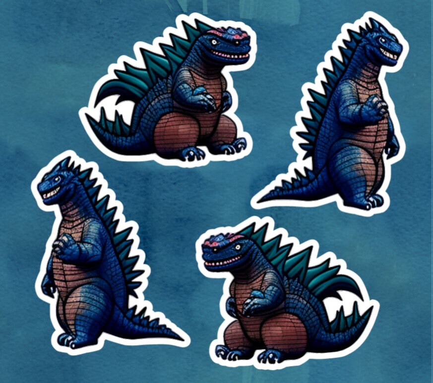 Godzilla Art Stickers , Monster, Dino, Waterproof/uv Gloss/matte ...