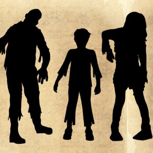 Zombie Window Clings, Vinyl, Zombie Clan, Halloween Zombie Mom, Man, Boy Removable, Permanent, Ironon for windows, doors, walls or clothing.