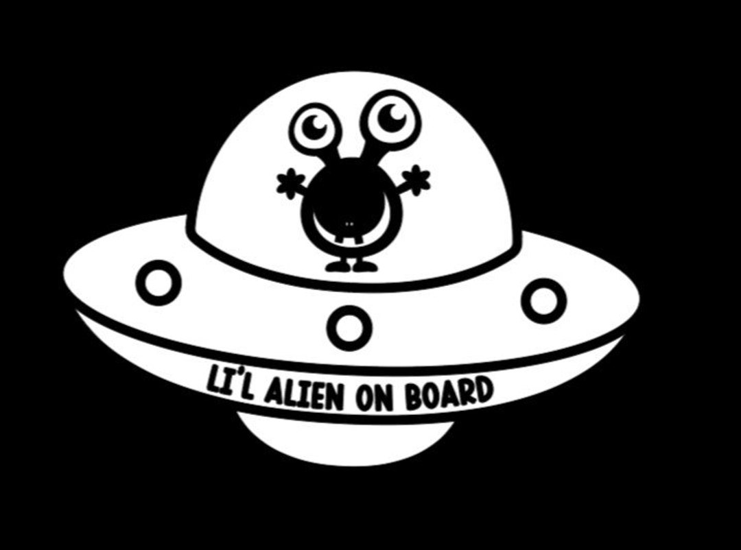 Li'l Alien on Board Vinyl Decal for Car, Truck, Window, Trailer, Bumper ...