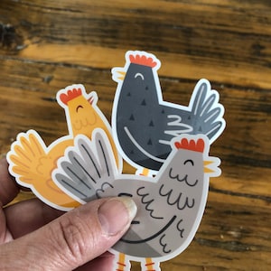 Stickers poulet Stickers ferme résistants aux intempéries ou imperméables brillants/mats UV Pour cartes, jouets, ordinateur portable, agenda, véhicule, console, etc.