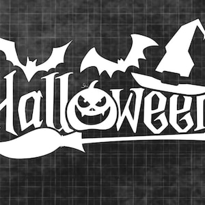 Halloween Broomstick & Pumpkin Vinyl Removeable or Permanent Decal or Window Cling Decals or iron-on for windows, doors, walls or clothing!