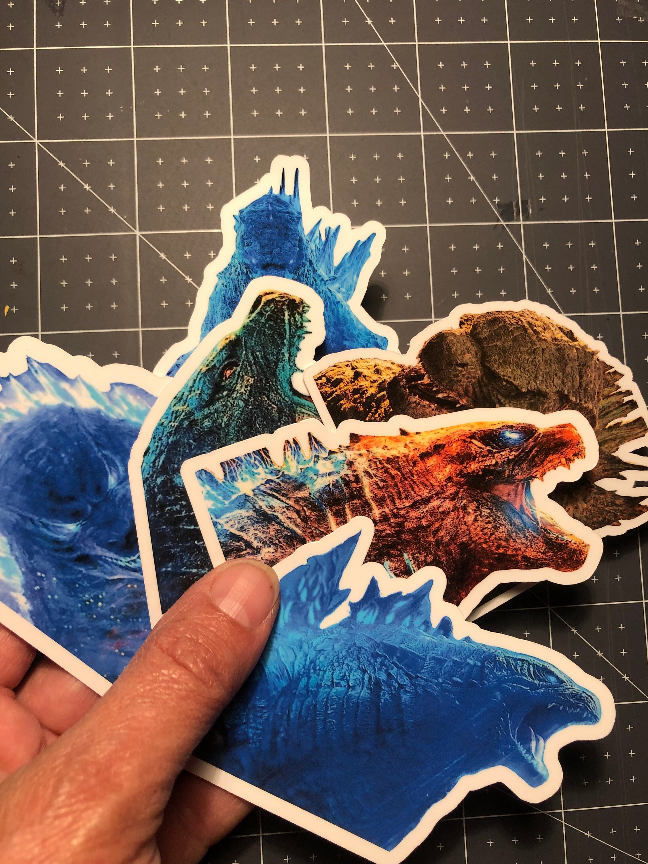 Godzilla Movie Waterproof Stickers Decals Multi Colours Large or Small ...