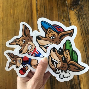 Stickers kangourou, requin koala australien, stickers résistants aux intempéries ou imperméables UV mat/brillant pour gaming, gourde, camion, fenêtre, skateboard
