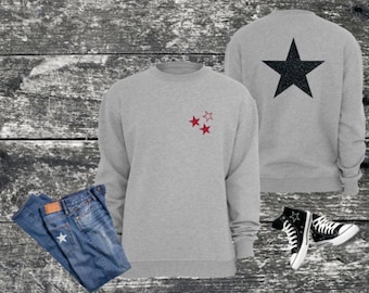 Glitter Stars Iron-On Stars Stretch Iron-on Heat Transfer Vinyl Mulitple Size Solid/Line/Mix for hats bags shirts jeans projects crafts shoe