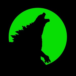 ¡Godzilla rugiendo! Calcomanía de vinilo permanente, removible, holográfica, termoadhesiva, multicolor, ideal para autos, camionetas, ventanas, paredes, laptops, sudaderas, etc.