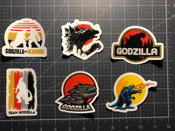 ゴジラステッカー、カラフルな防水UV光沢/マットビニール大小セット