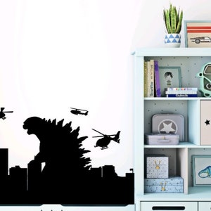 Godzilla Attacks The City ! Large  Multiple Size Vinyl Decal Multi Colours Kaiju Car, Truck, Window, Wall or wherever!