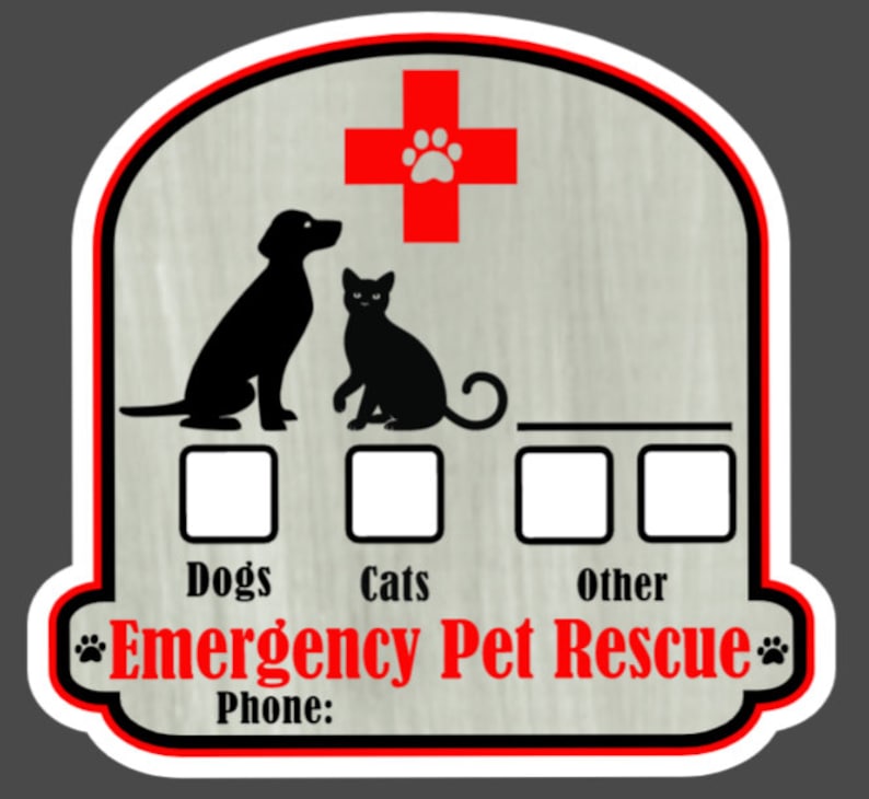 Emergency Pet Decal Customized. Ensure Your Pets Are Saved by First ...