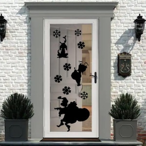 The Grinch That Stole Christmas, Cindy Lou, Max , Tree &  Snowflakes Set , Large Vinyl Decal Set, Remov/Perm, Cling, Wall, Window Door