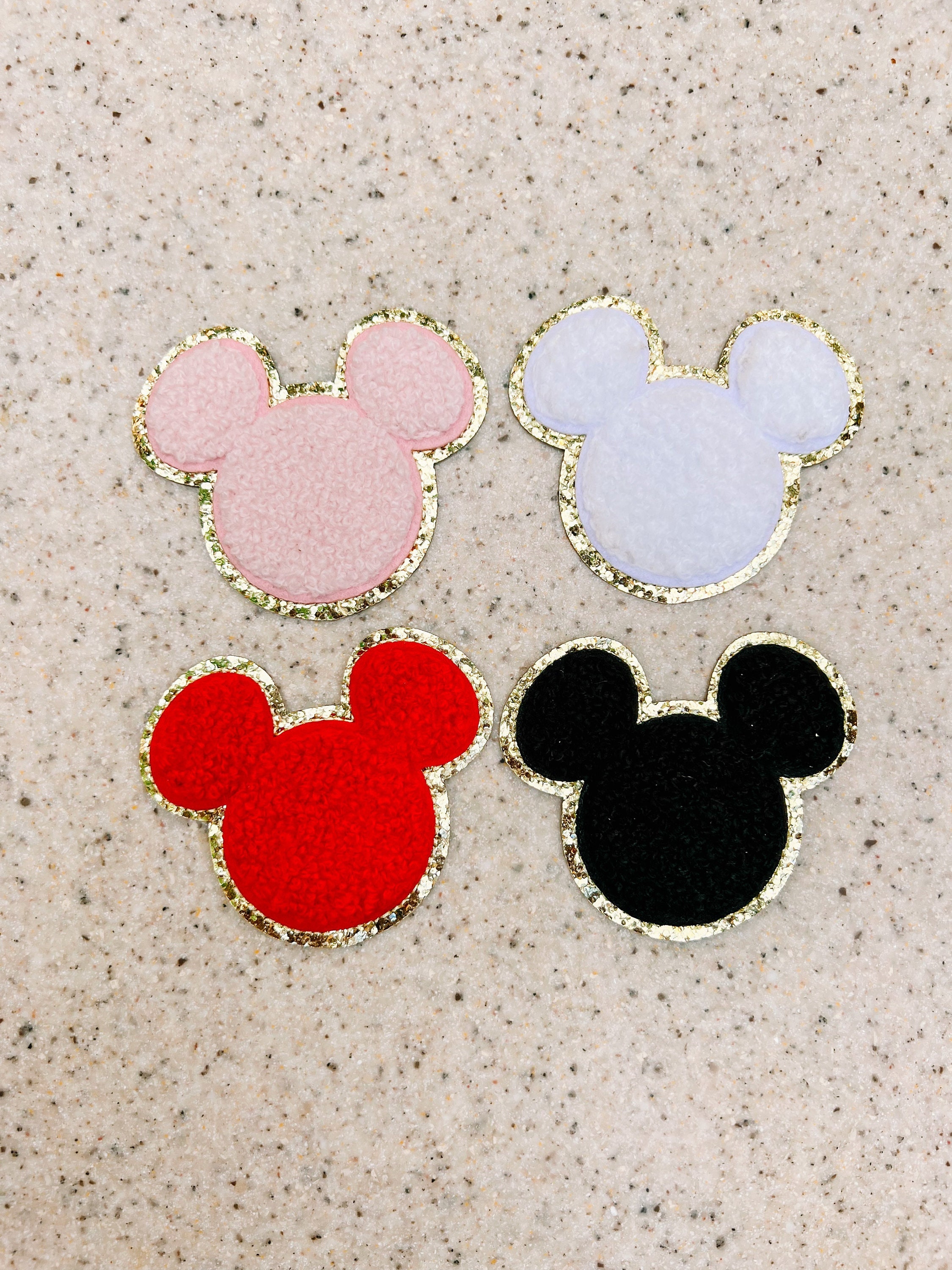 Minnie Mouse Glitter Head Patch Holographic Bow Disney Applique