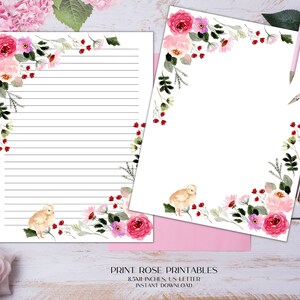 Sweet Chicky Easter Printable Stationery 8.5x11 Inches US Letter/Printable Stationary/Line Paper/Printable Paper/Writing Paper/Journal Paper