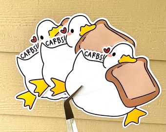 Duck Sticker/Vinyl Sticker/Bread Sticker/Laptop Sticker/Carbs Sticker/Food Sticker/Waterbottle stickers/I love Carbs/Gift for Duck lovers